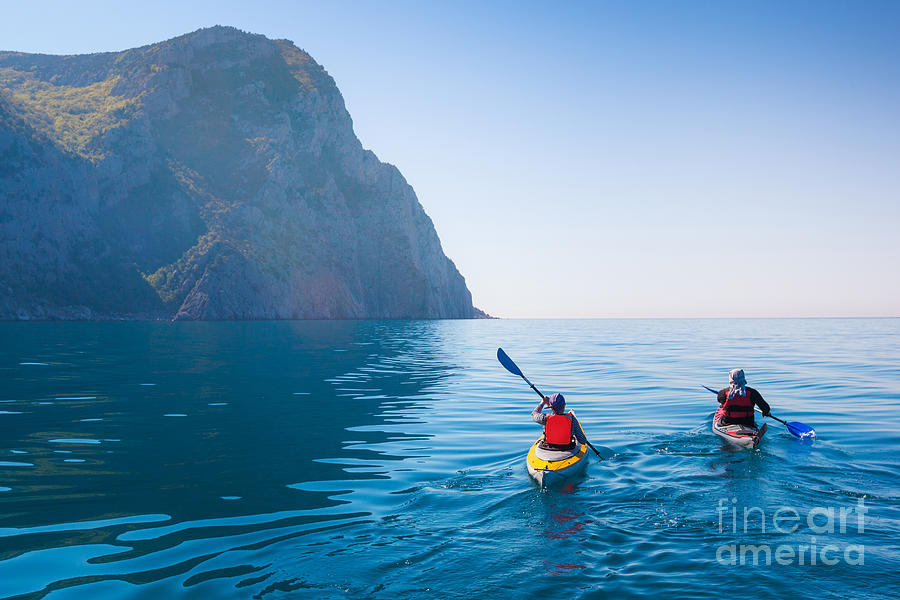 Miami Photograph - Kayaking In The Sea From Back View by Kuznetcov konstantin Miami Photograph - Kayaking In The Sea From Back View by Kuznetcov konstantin