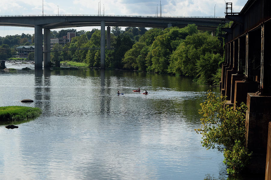 Kayaking on the James River Photograph by Karen Harrison Brown