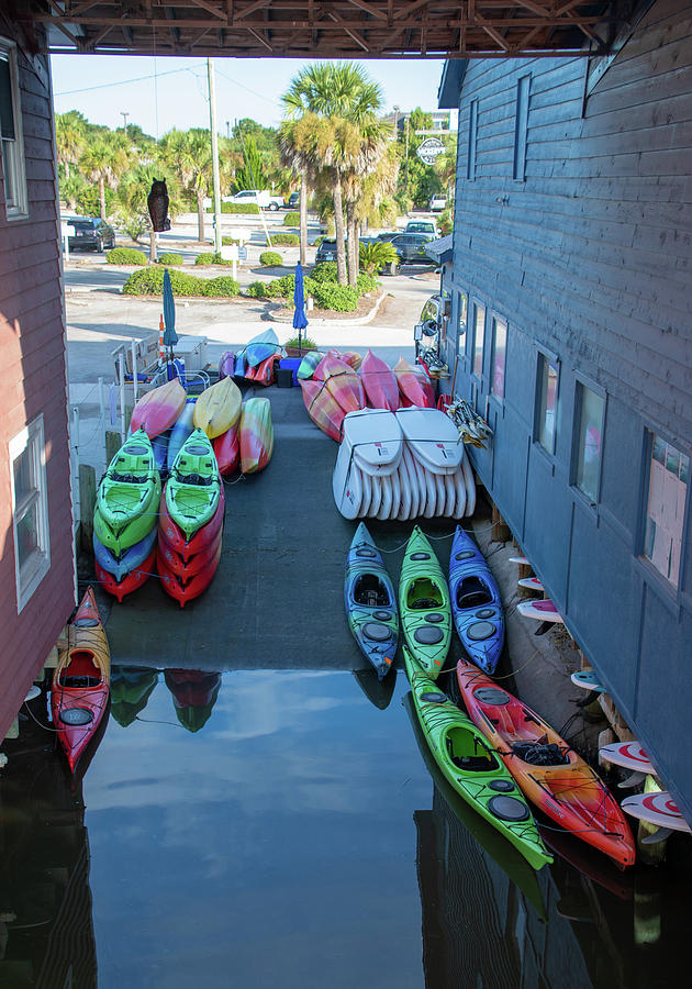 Kayaks on Shem Creek Photograph by Jackie Waldrop