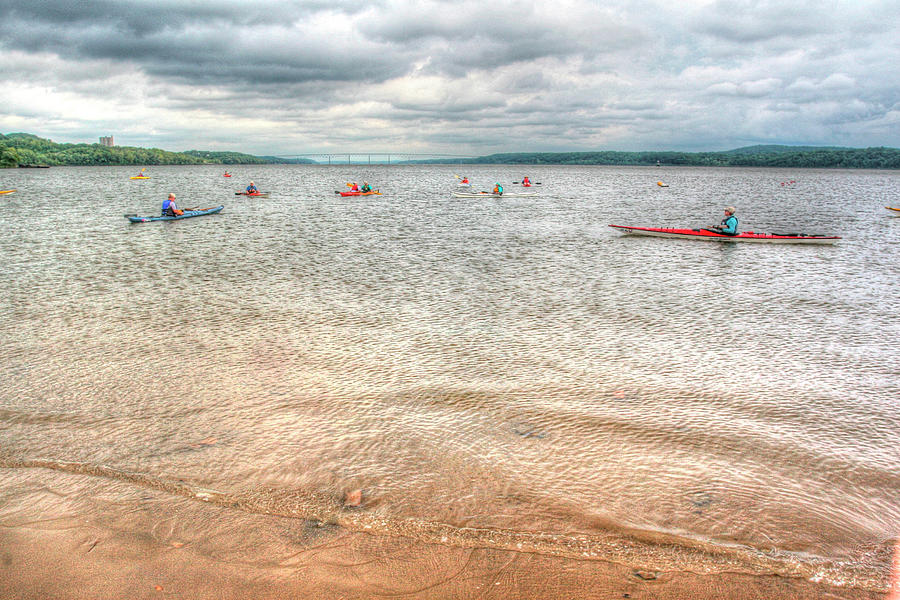Kayak Photograph - Kayaks On The Hudson by Robert Goldwitz