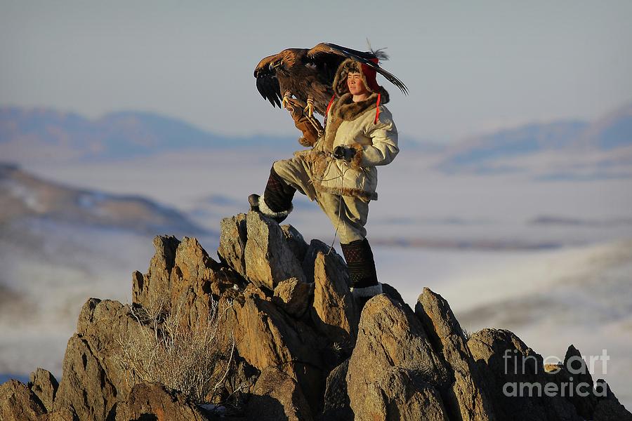 Kazakh Golden Eagle Hunter In Altai Photograph by Timothy Allen