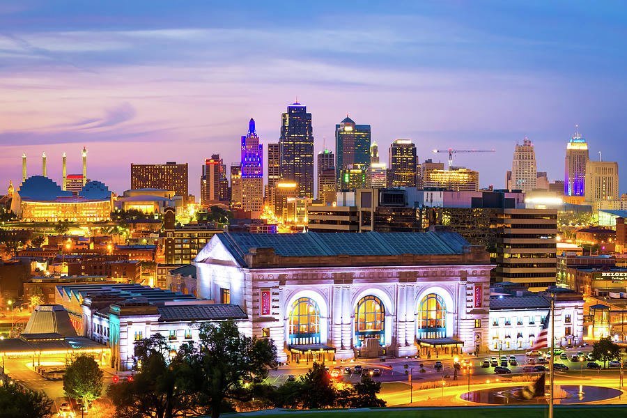 KC Skyline - Kansas City Downtown and Union Station Photograph by Gregory Ballos