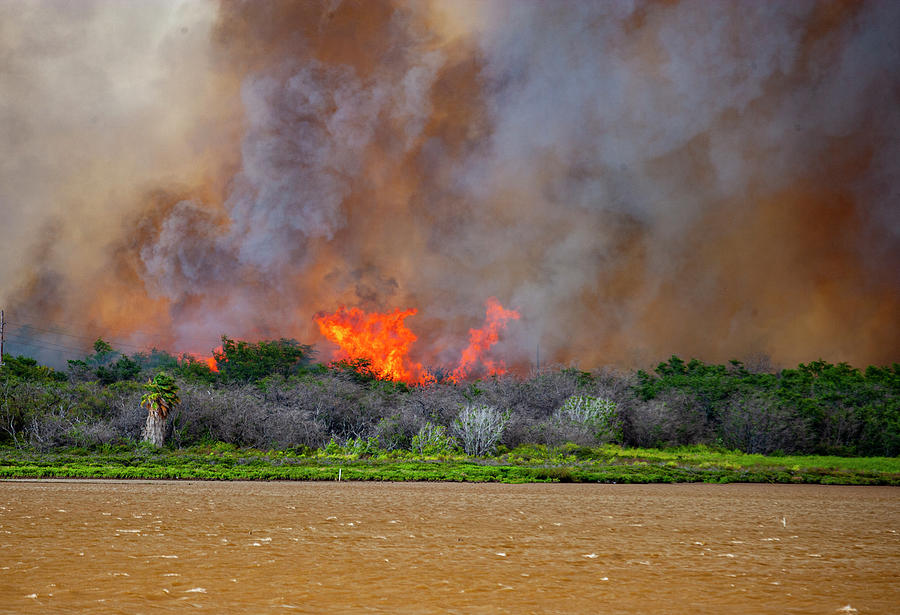 Kealia Pond Fire Photograph by Anthony Jones