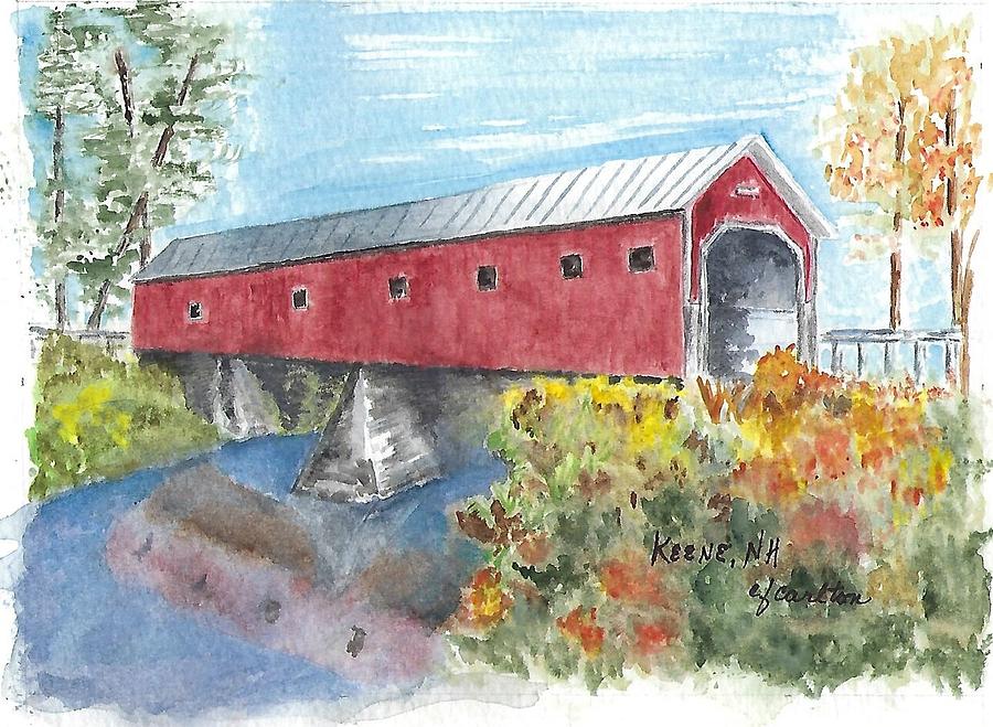 Keene, NH Covered Bridge Painting by Claudette Carlton