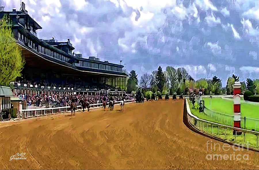 Lexington Digital Art - Keeneland The Stretch by CAC Graphics