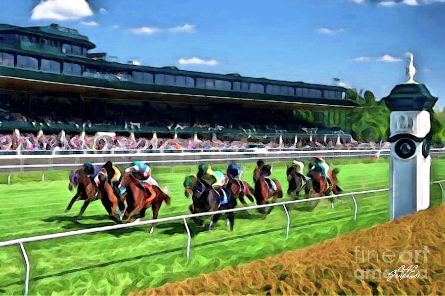 Keeneland To The Finish Line Digital Art by CAC Graphics