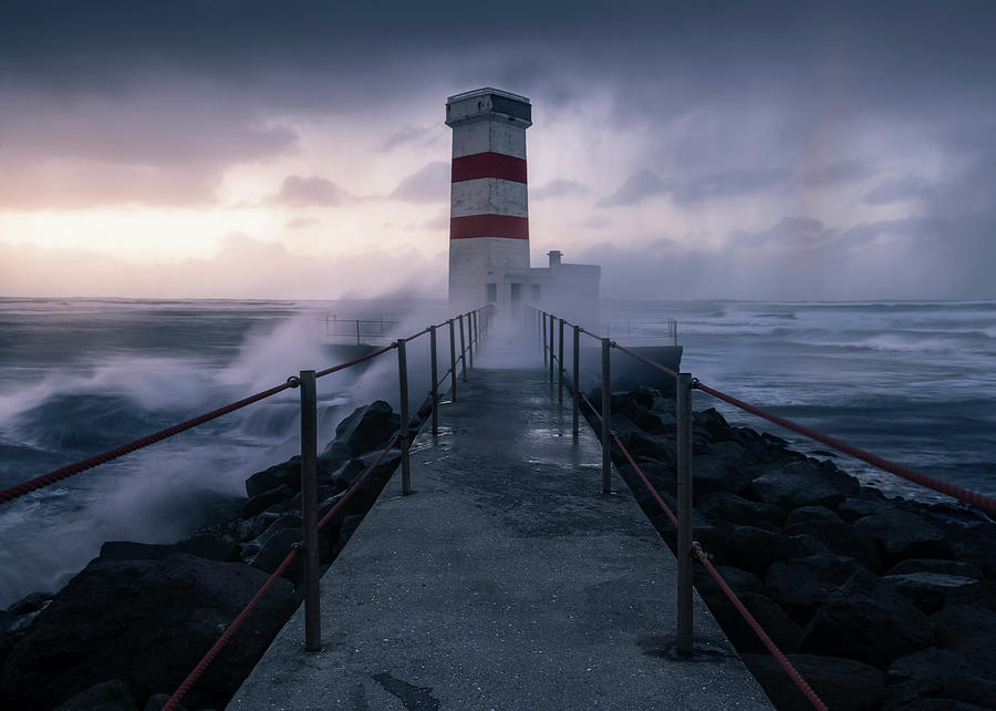 Keflavik Lighthouse, Iceland Digital Art by Luca Benini