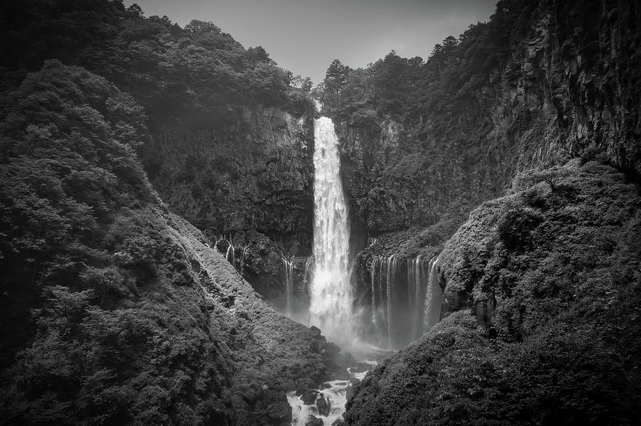 Kegon Falls 6 BW Photograph by Bill Chizek