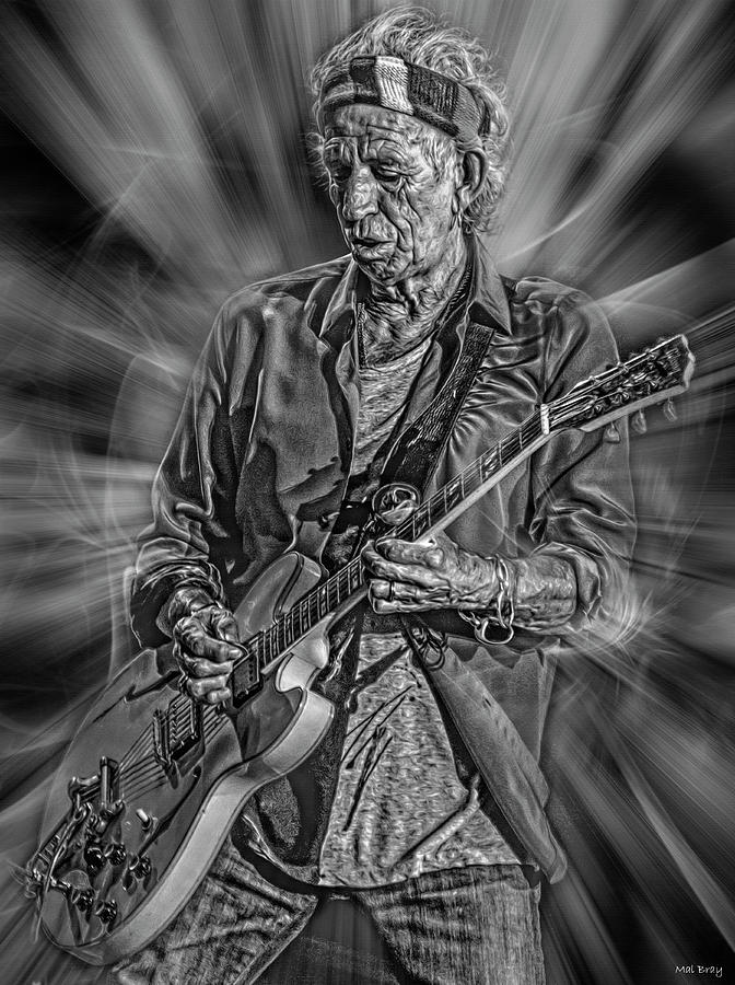 Keith Richards Rolling Stone Mixed Media by Mal Bray