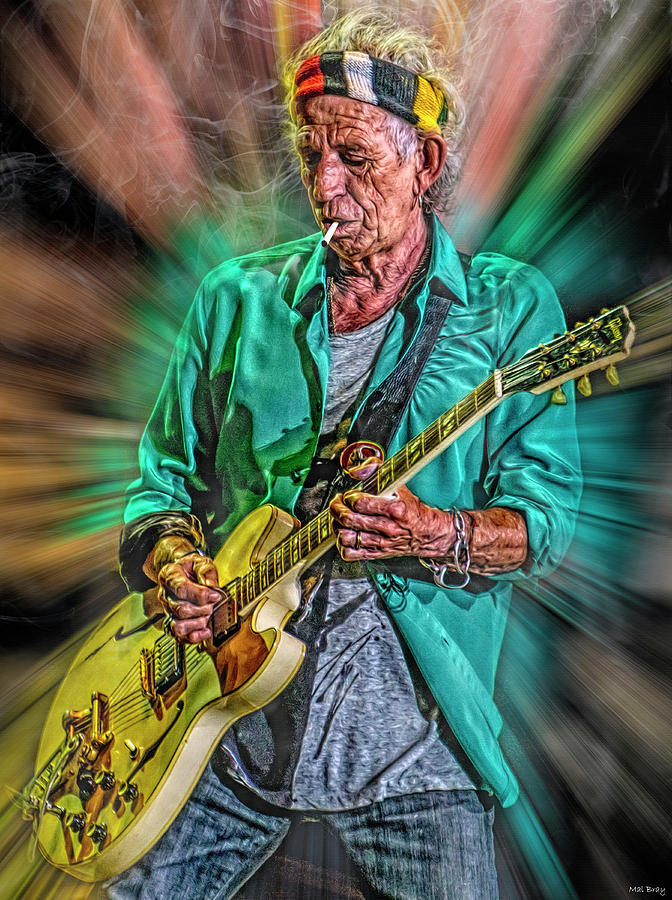 Keith Richards Mixed Media - Keith Richards King of the Riff by Mal Bray