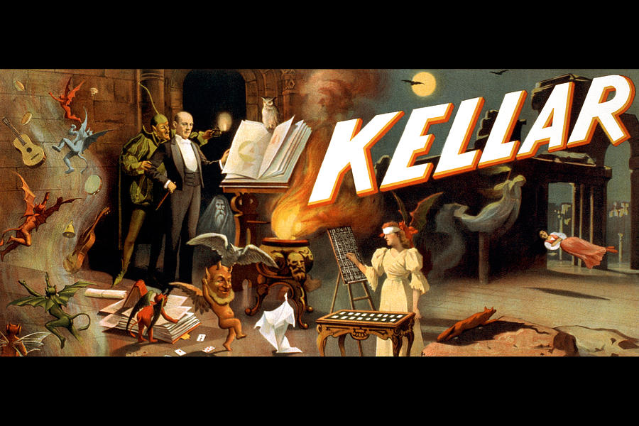 Kellar - Menagerie of Tricks Painting by Strobridge Co