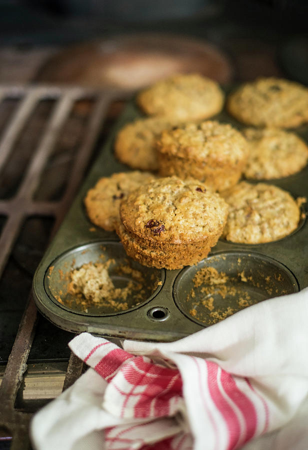 Kelloggs All Bran Muffins With Dried Cranberries And Raisins Photograph ...