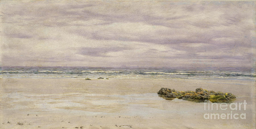 Kennack Sands, Cornwall, At Low Tide, 1877 Painting by John Brett