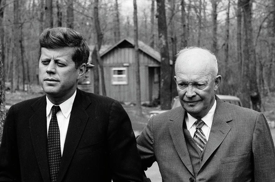 Dwight Eisenhower Photograph - Kennedy and Eisenhower by Ed Clark