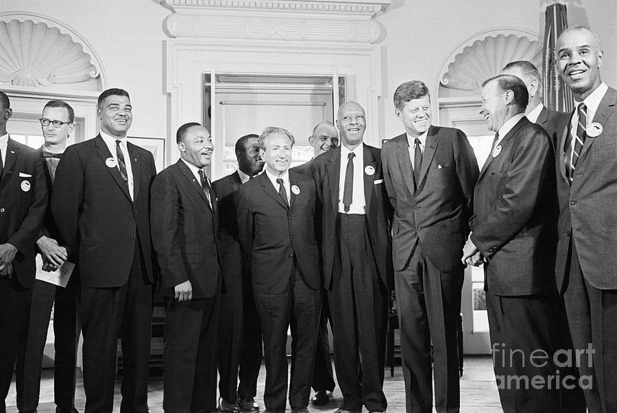 Kennedy With Labor And Civil Rights Photograph by Bettmann