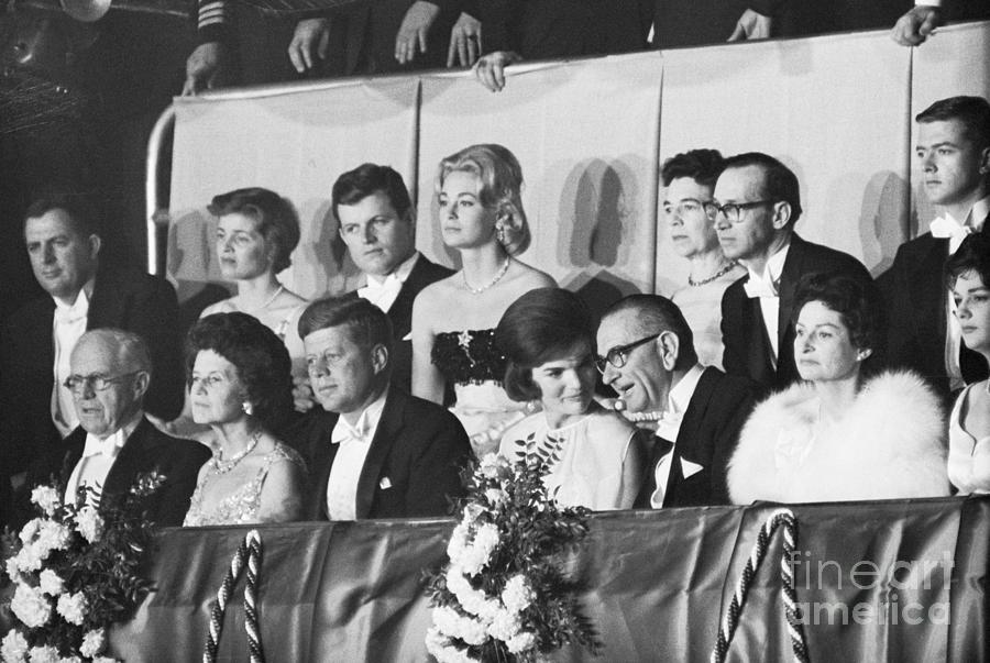Kennedys And Johnsons At Inaugural Ball Photograph by Bettmann