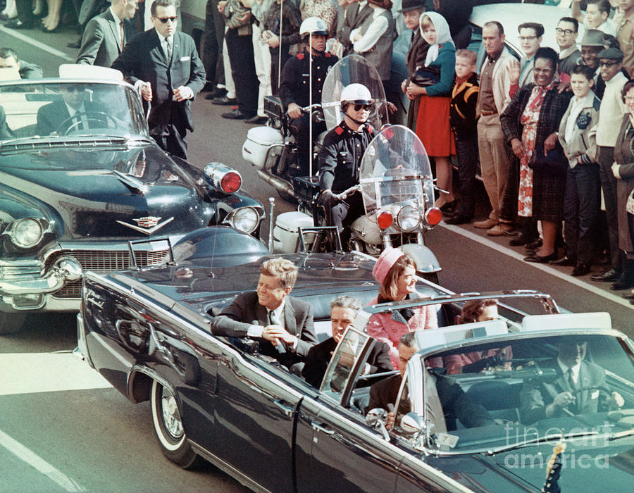 Kennedys Riding In Dallas Motorcade Photograph by Bettmann