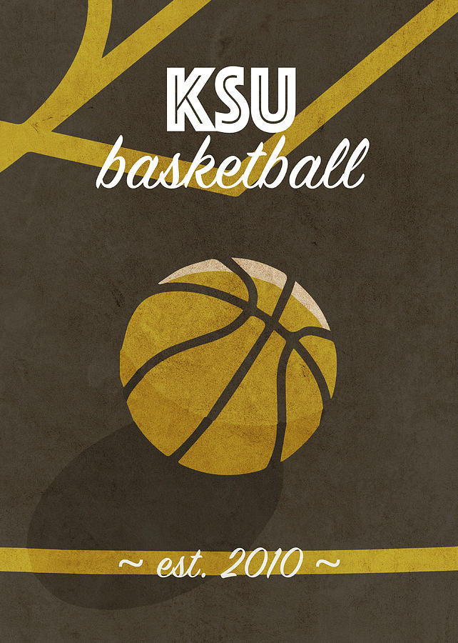 Basketball Mixed Media - Kennesaw State Basketball College Retro Vintage Poster University Series by Design Turnpike