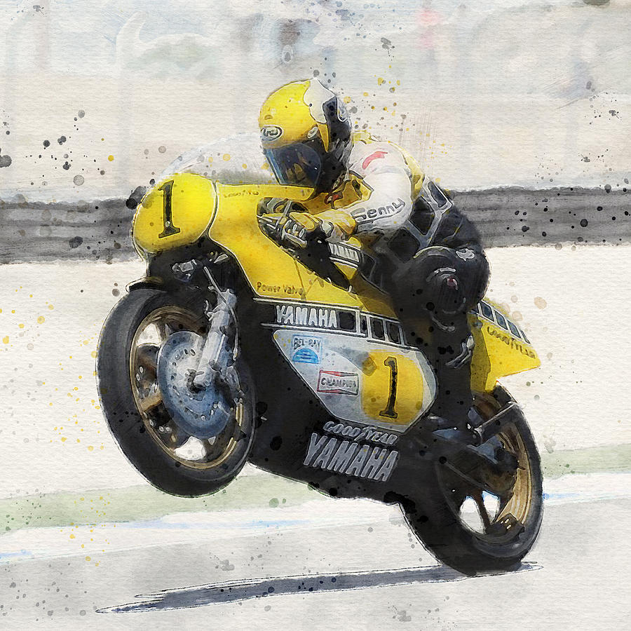 Typography Digital Art - Kenny Roberts Racing by Gary Grayson