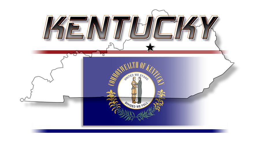 Kentucky State Horizontal Print Digital Art by Rick Bartrand