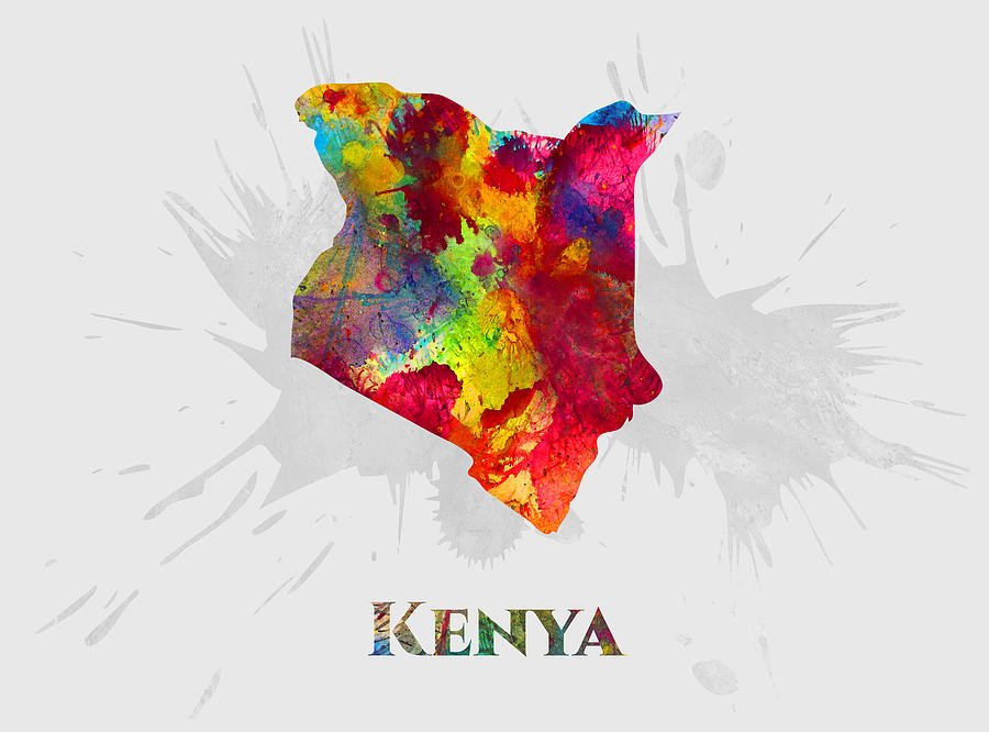 Kenya Map Artist Singh Mixed Media By Artguru Official Maps 3040