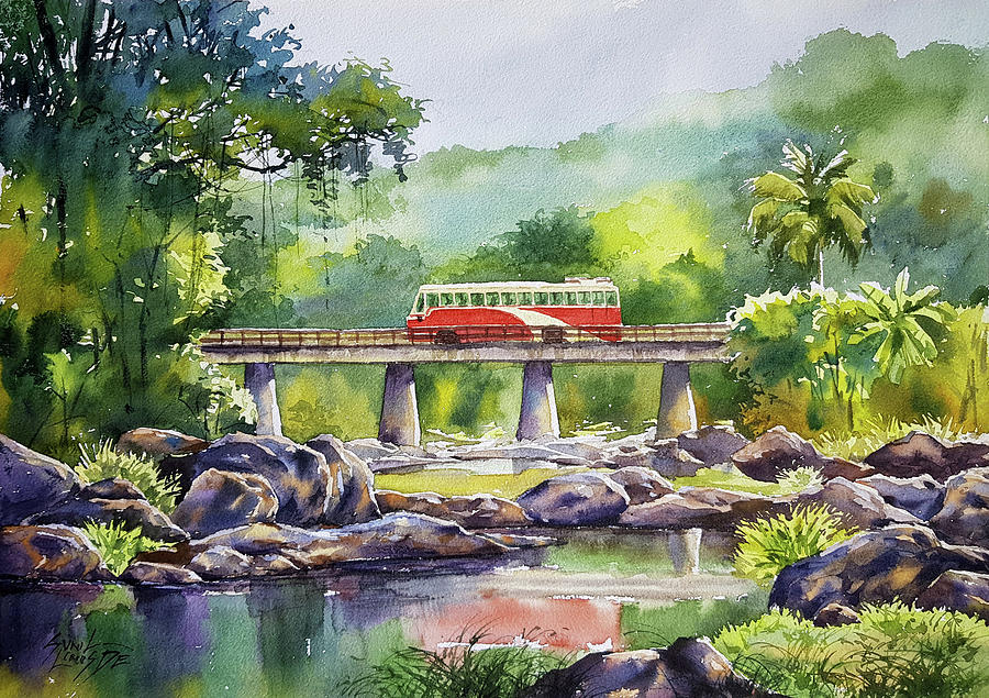 Kerala Landscape Painting by Sunil Linus de | Fine Art America
