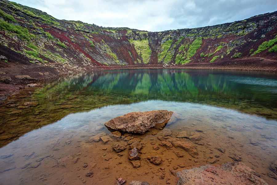 Kerid Crater Lake Iceland Photograph
