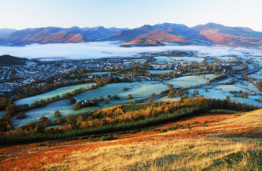 Keswick In Autumn, Lake District, England Photograph by Ashley Cooper / Naturepl.com Keswick In Autumn, Lake District, England Photograph by Ashley Cooper / Naturepl.com