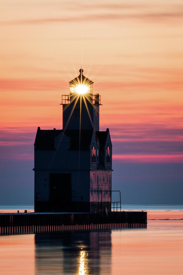 Kewaunee Lighthouse at Sunrise #2 Photograph by Kat Brannaman - Fine ...