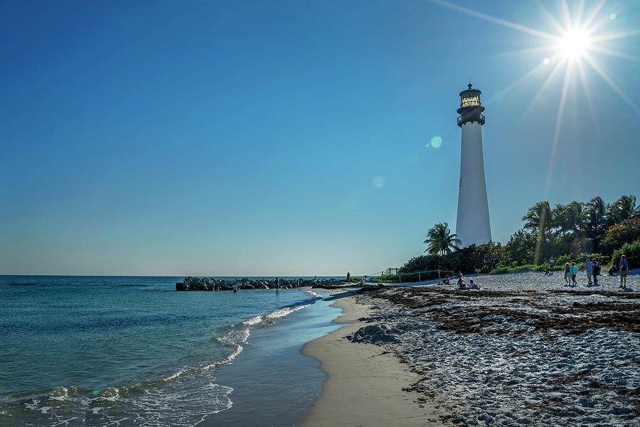 Beach Digital Art - Key Biscayne Lighthouse In Florida by Laura Zeid