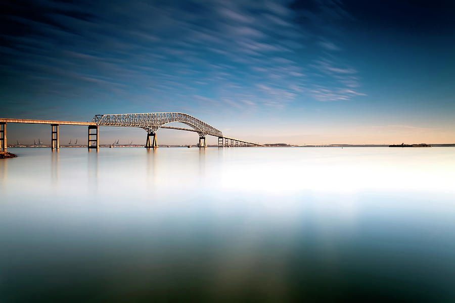 Key Bridge At Dawn In Color Photograph by Photo By Edward Kreis, Dk.i ...