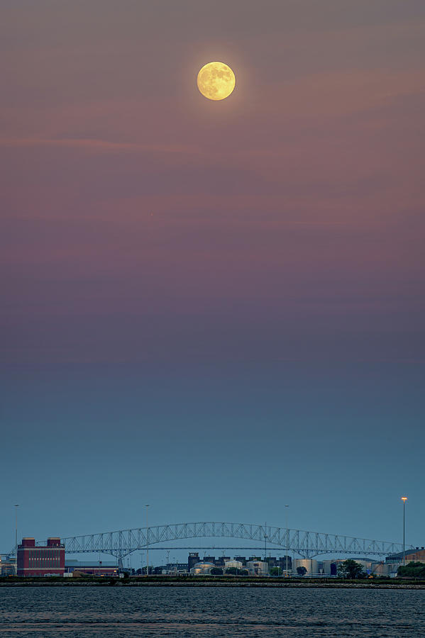 Key Bridge Moonrise, Baltimore, MD Photograph by Geoffrey Baker