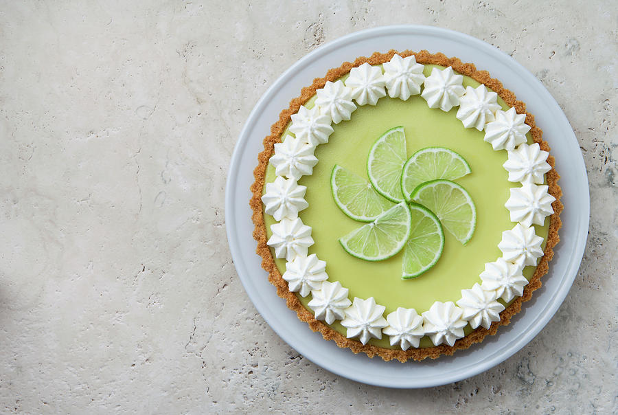 Key Lime Pie With Whipped Cream Photograph by Jmichl