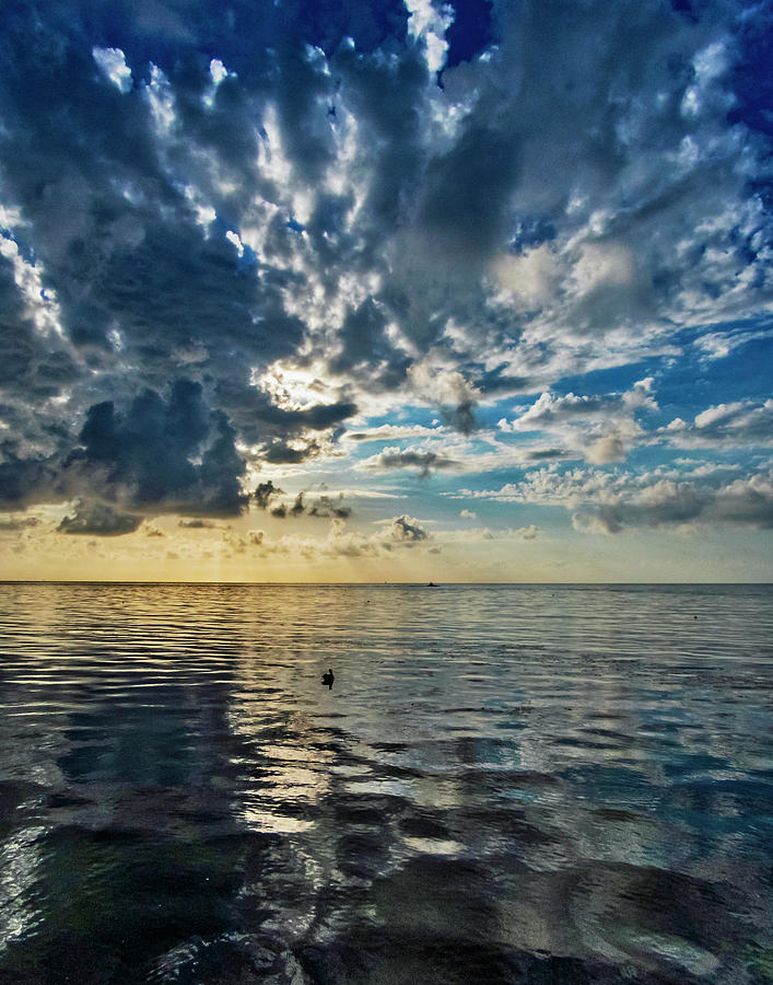 Key Photograph - Key West Cloudy Blue Sunrise by Bob Slitzan