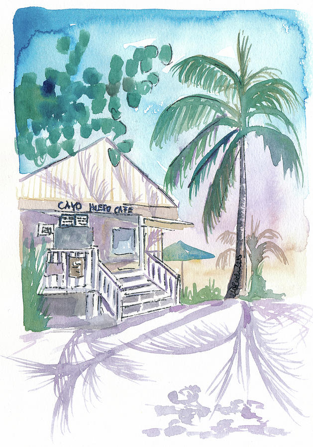 Key West Conch Dream House-Cayo Hueso Beach Cafe Painting by M ...