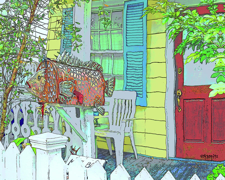 Key West Fish House Digital Art by Rebecca Korpita