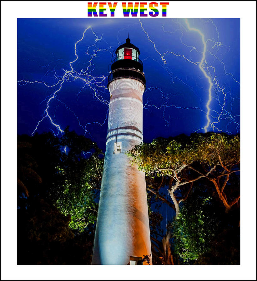 Beach Mixed Media - Key West Lighthouse by Jas Stem