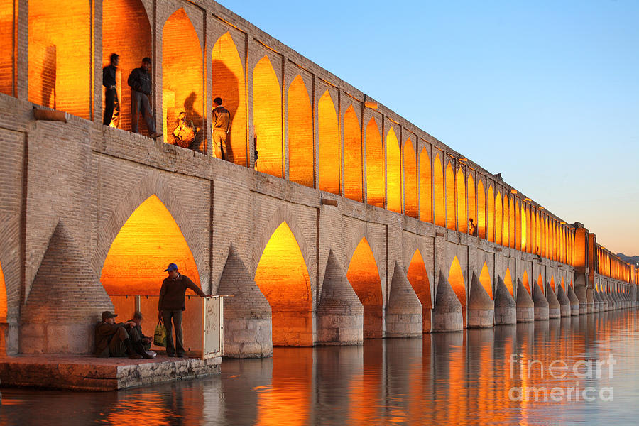 Religious Photograph - Khajoo Bridge Over Zayandeh River At by Vladimir Melnik Religious Photograph - Khajoo Bridge Over Zayandeh River At by Vladimir Melnik
