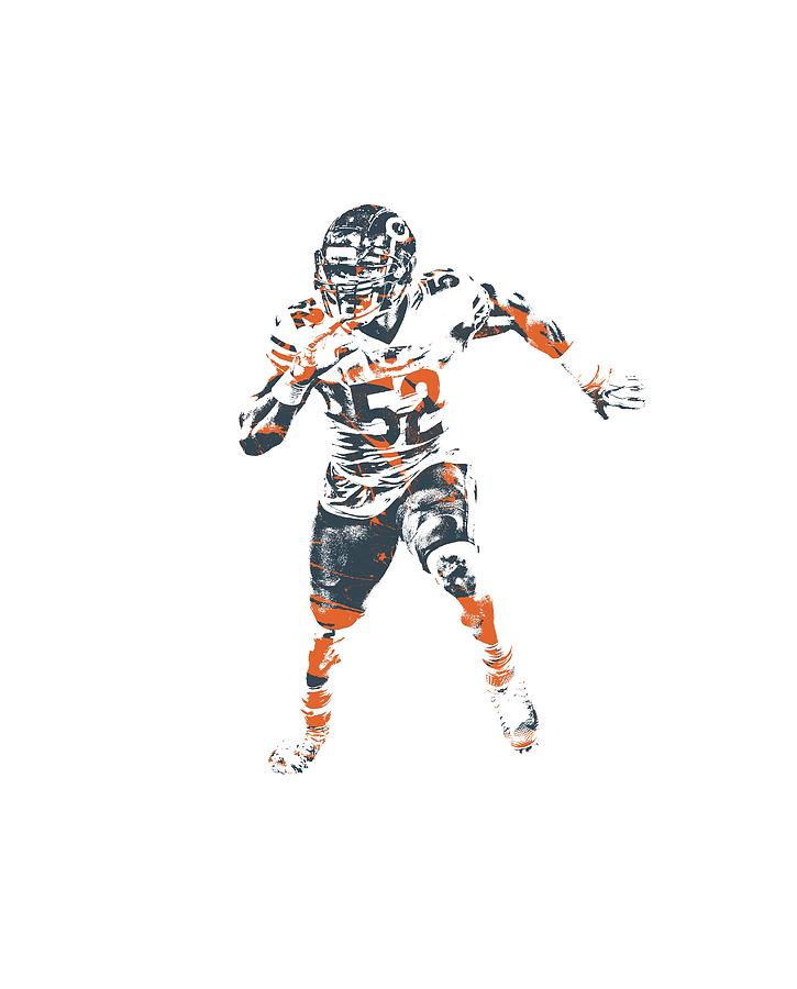 Khalil Mack CHICAGO BEARS APPAREL T SHIRT PIXEL ART 1 Mixed Media