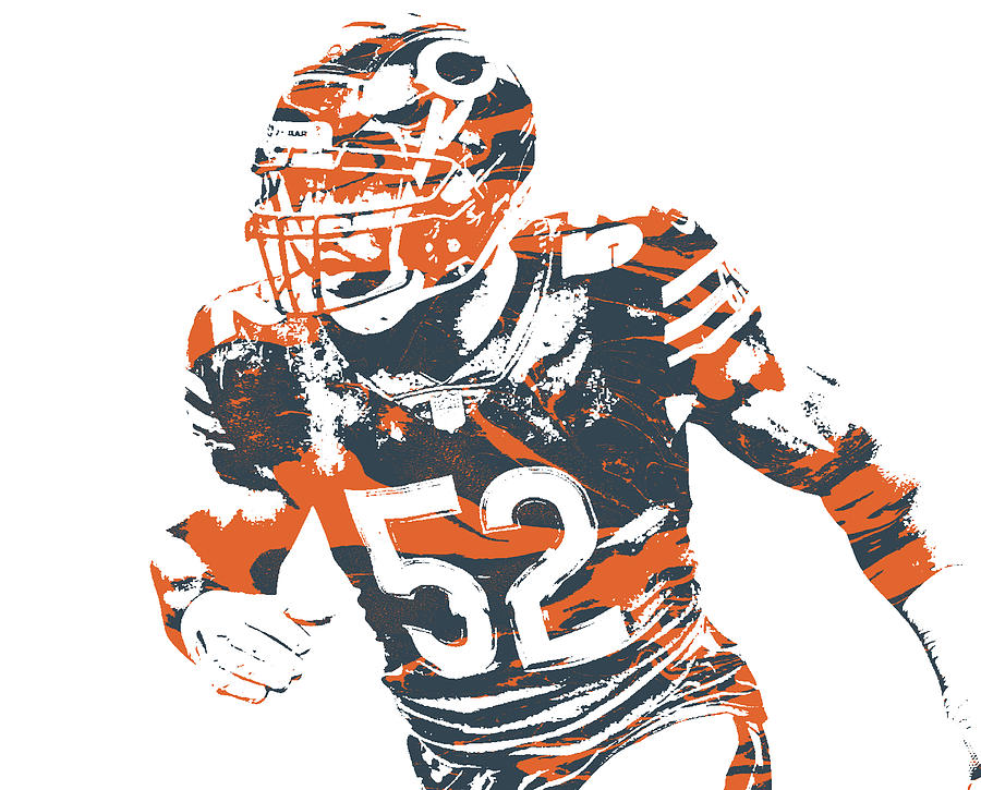 Khalil Mack CHICAGO BEARS PIXEL ART 1 Art Print by Joe Hamilton - Pixels