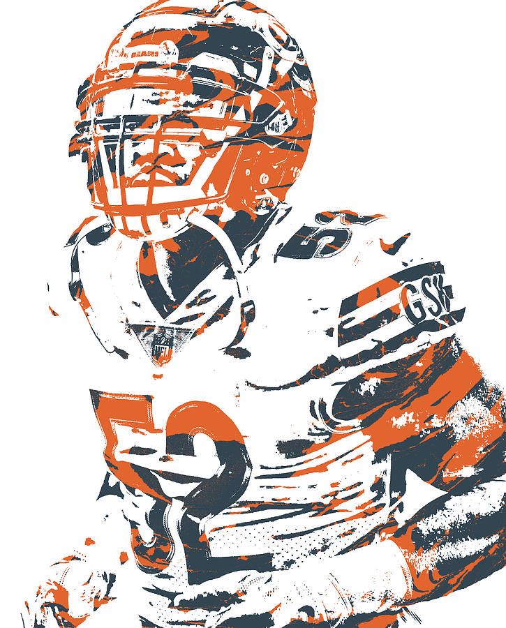 Khalil Mack CHICAGO BEARS ABSTRACT ART 1 Greeting Card by Joe Hamilton