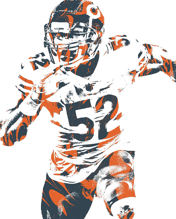 Khalil Mack CHICAGO BEARS PIXEL ART 6 Canvas Print / Canvas Art by Joe  Hamilton - Fine Art America