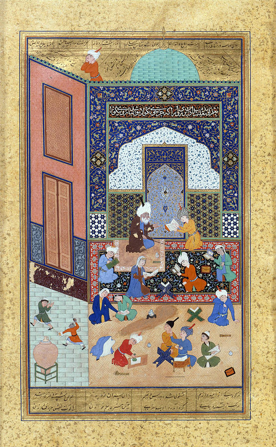 Khamsa Of Nizami, 1525 Painting by Shaikh Zada