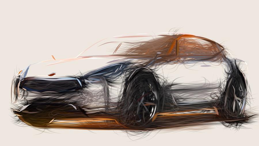 Kia GT Draw Digital Art by CarsToon Concept