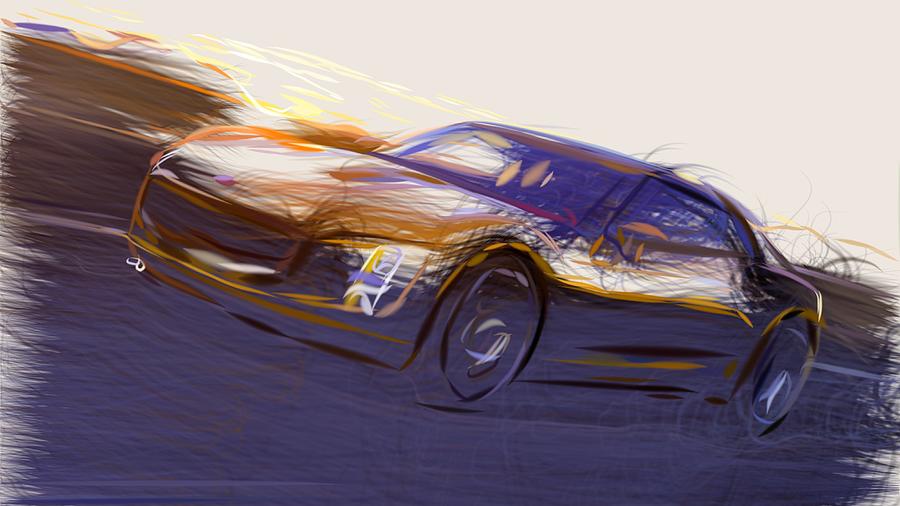 Kia GT4 Stinger Drawing Digital Art by CarsToon Concept