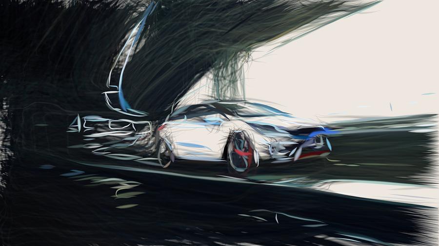 Kia Pro Ceed GT Drawing Digital Art by CarsToon Concept