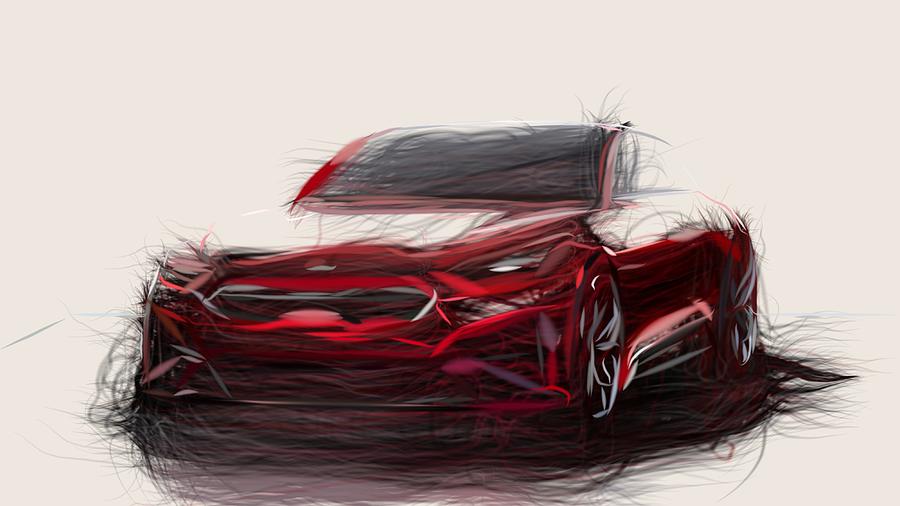 Kia Proceed Drawing Digital Art by CarsToon Concept