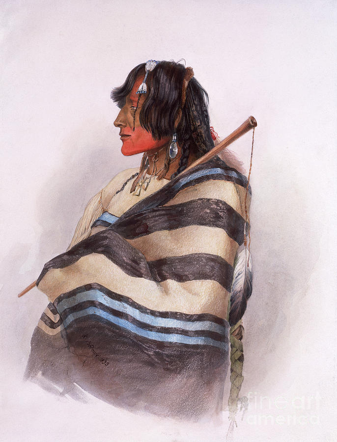 Native American Painting - Kiasax Piegan Blackfeet Man, 1833-34 by Karl Bodmer