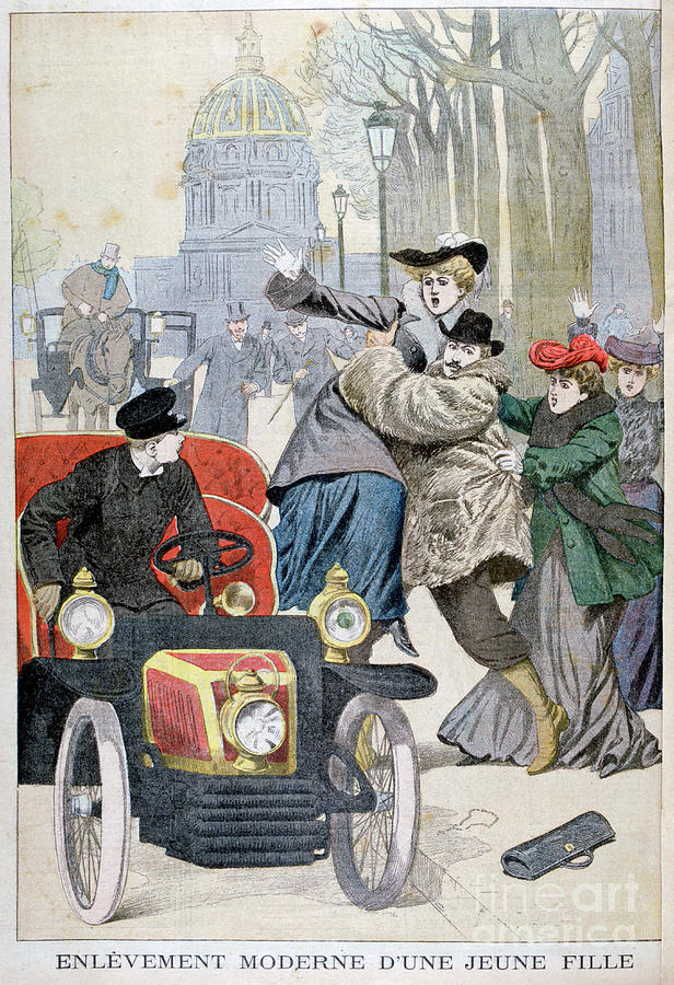 Kidnapping Of A Young Woman In Paris Drawing by Print Collector