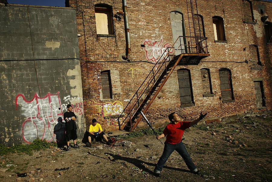 Kids Play Baseball In An Abandoned Lot Photograph by New York Daily News Archive